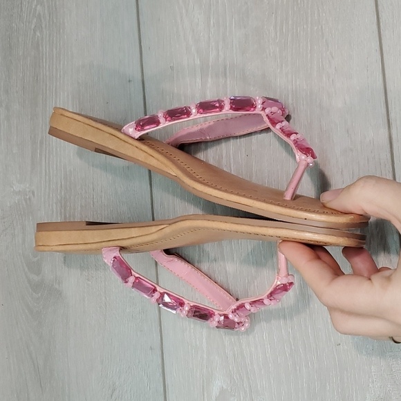 Coconuts By Matisse Women Twinkle Crystal Thong Sandals Flats shoes sz 8 - Picture 5 of 10